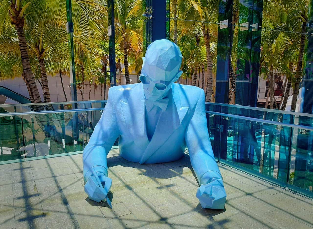 Le Corbusier statue in the Miami Design District