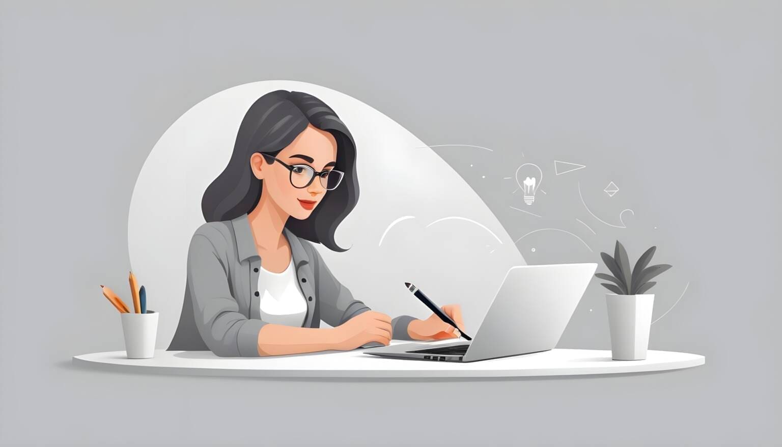 Young, pretty copywriter creating a premium 5 blog articles 1000 word bundle